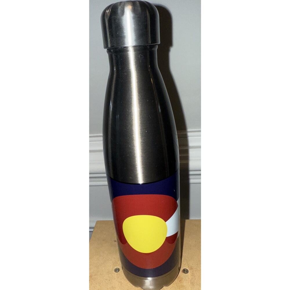 Colorado Flag Stainless Steel Water Bottle 16 Ounce Double Wall Insulated Mint - Picture 4 of 8
